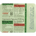 イトロタブ100mg（10カプセル）のシート裏面