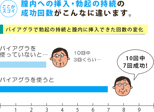 バイアグラを使うと7割の確率で性交が達成できる