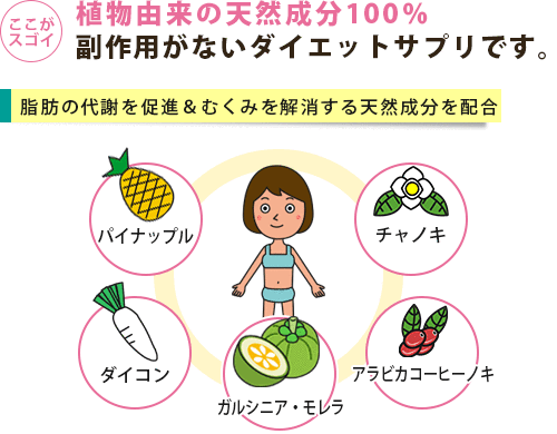 ビプロスリムゴールドは天然成分100％配合のダイエットサプリメント