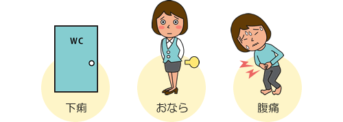 ゼニカルの主な副作用は下痢、おなら、腹痛